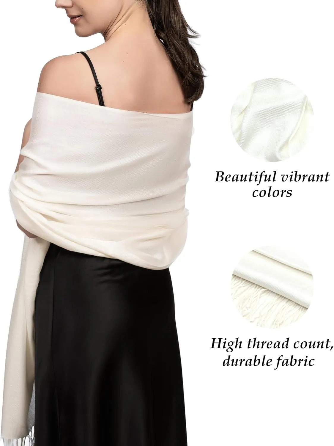 Pashmina Scarf for Women, Shawls and Wraps for Evening Dresses, Wedding, Bridesmaids, All Year Round Scarf for Formal or Casual Wear