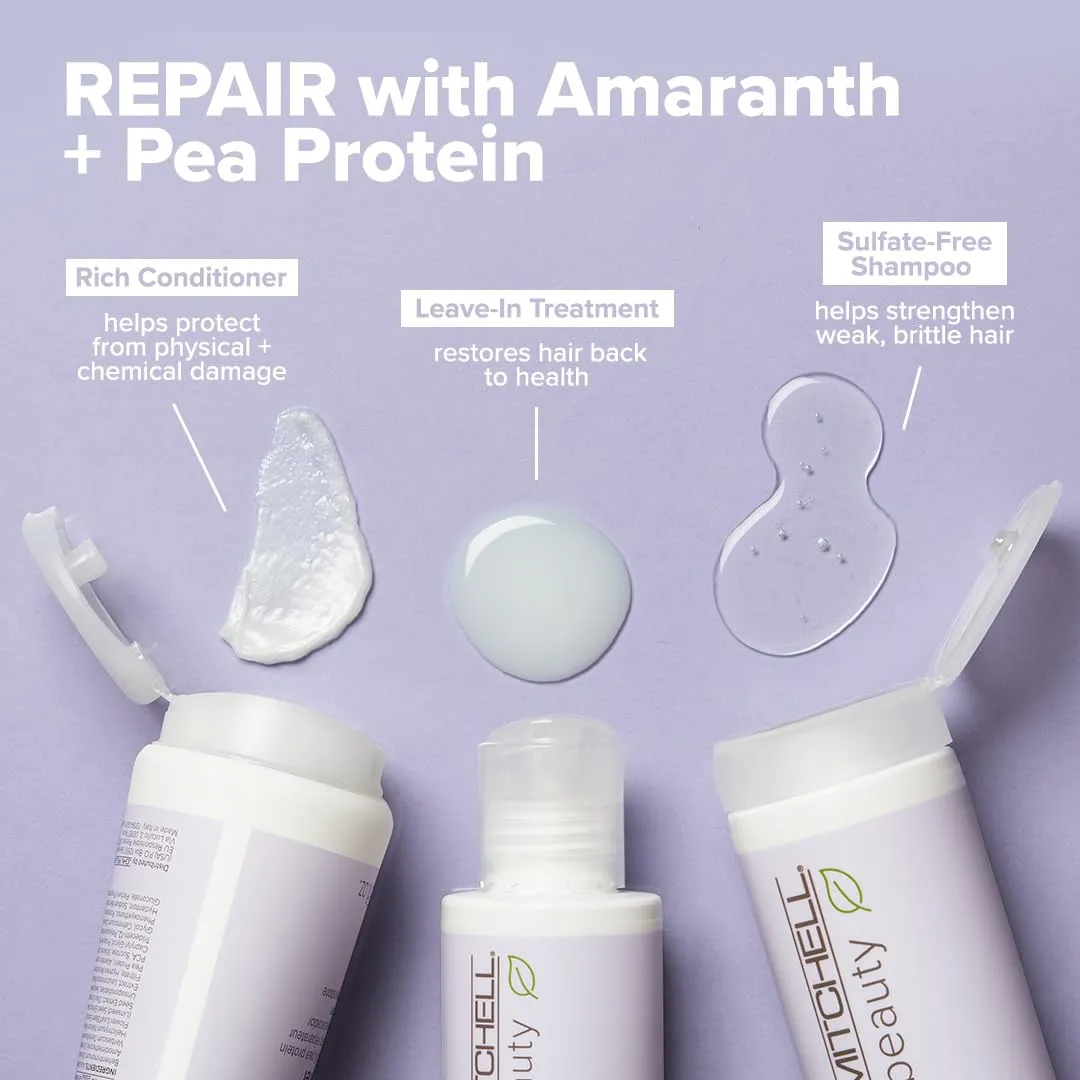 Paul Mitchell Clean Beauty Repair Shampoo, Strengthens and Protects, For Damaged, Brittle Hair