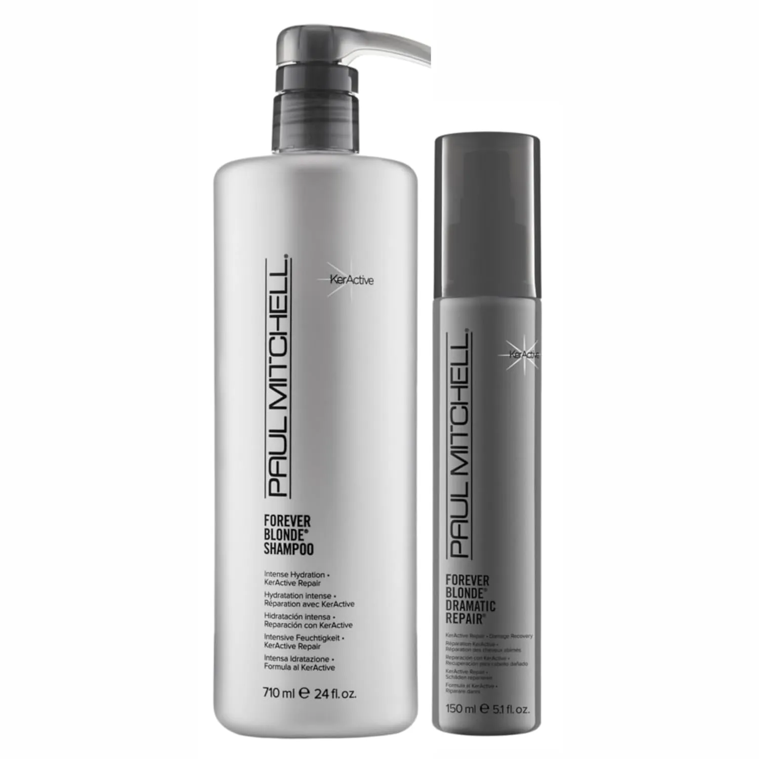 Paul Mitchell Forever Blonde Shampoo, Hydrates   Repairs, 24 fl oz Forever Dramatic Repair Leave-In Conditioner, Hydrates   Repairs 5.1 fl oz, For Blonde Hair, Set