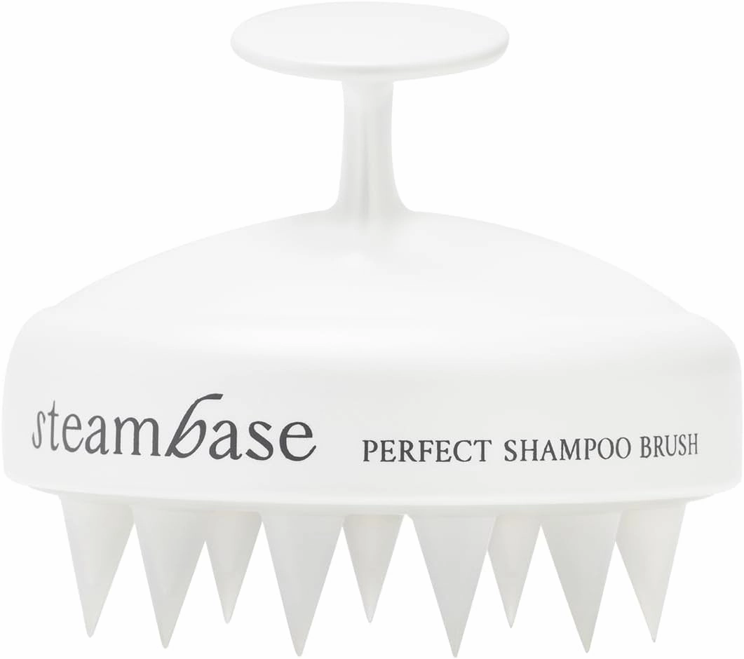Perfect Shampoo Brush | Ergonomic Scalp Massager, Scrubber, Exfoliator for Sebum & Dandruff Removal | Soft Silicone Bristles | Dry, Oily, Itchy Scalps, Wet or Dry Hair | White, 1 Count