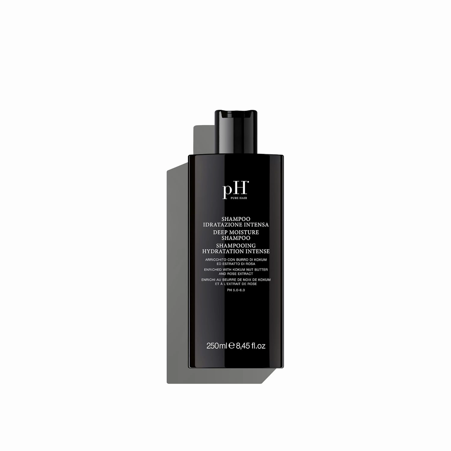 pH PURE HAIR Deep Moisture Shampoo - Sulfate-Free, Hydrating pH Balanced Shampoo for Dry, Damaged & Color-Treated Hair with Kokum Butter & Rose Extract - 8.45 oz