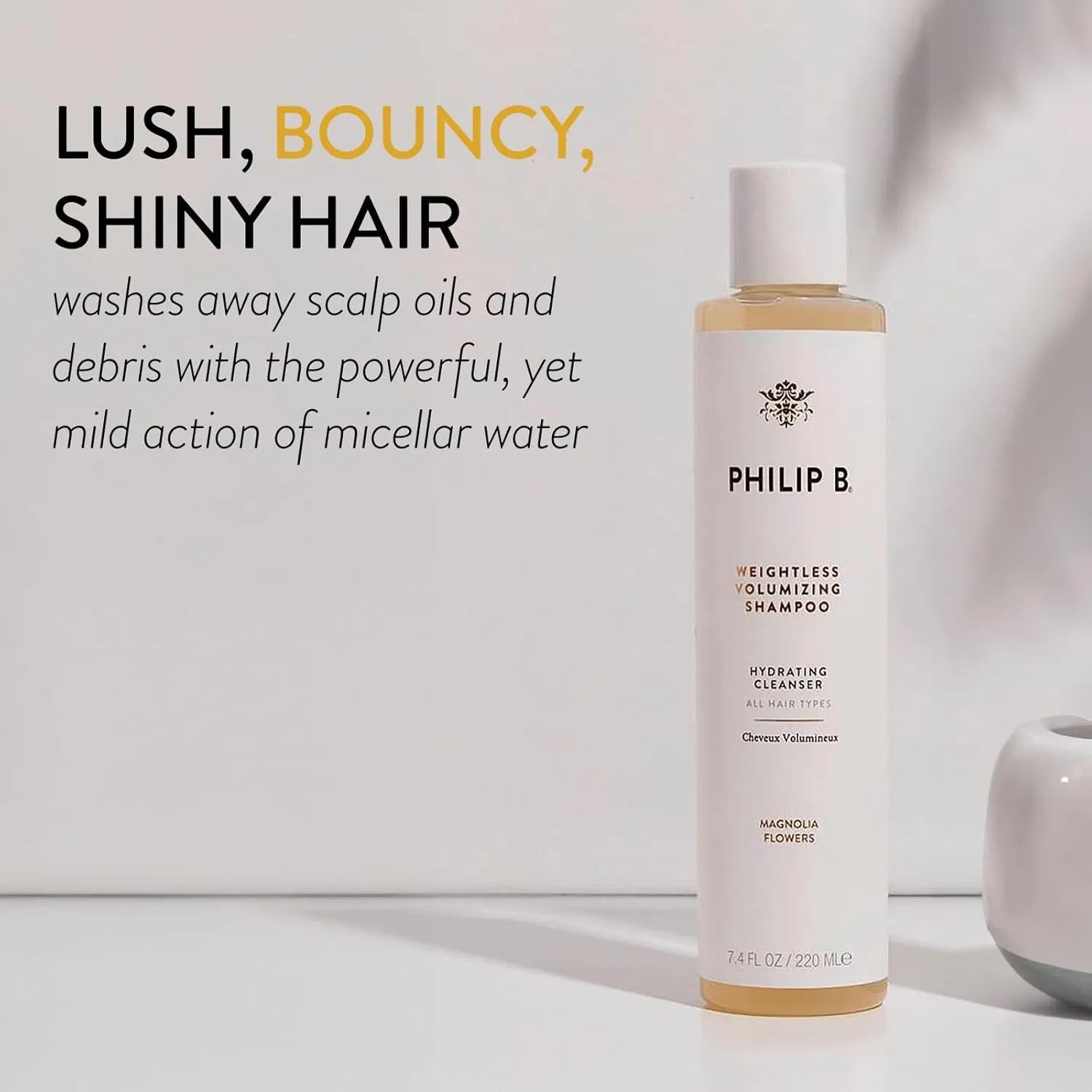 PHILIP B Weightless Volumizing Shampoo, 7.4 fl. oz. (220 ml) - Removes Oil and Product Build-Up, Adds Extra Body, Bounce and Shine