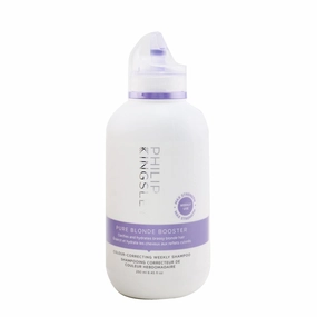PHILIP KINGSLEY Pure Blonde Booster Color-Correcting Purple Shampoo for Blonde Silver Gray Brassy Colored Highlighted Bleached Hair Weekly Toner, 8.45 oz.