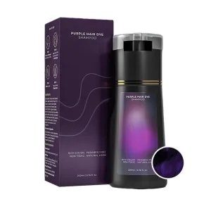 Polar Hair Dye Shampoo,Hair Care, Natural Hair Color Shampoo for Gray and White Coverage, Suitable for Women & Men 200ml (Purple)