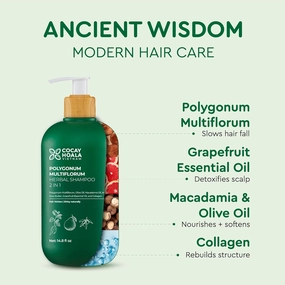 Polygonum Multiflorum Extract Hair Growth Shampoo, He Shou Wu Shampoo for Thinning Hair for Women & Natural Treatment for Gray & Thicker Hair, Paraben Free, 15.8oz