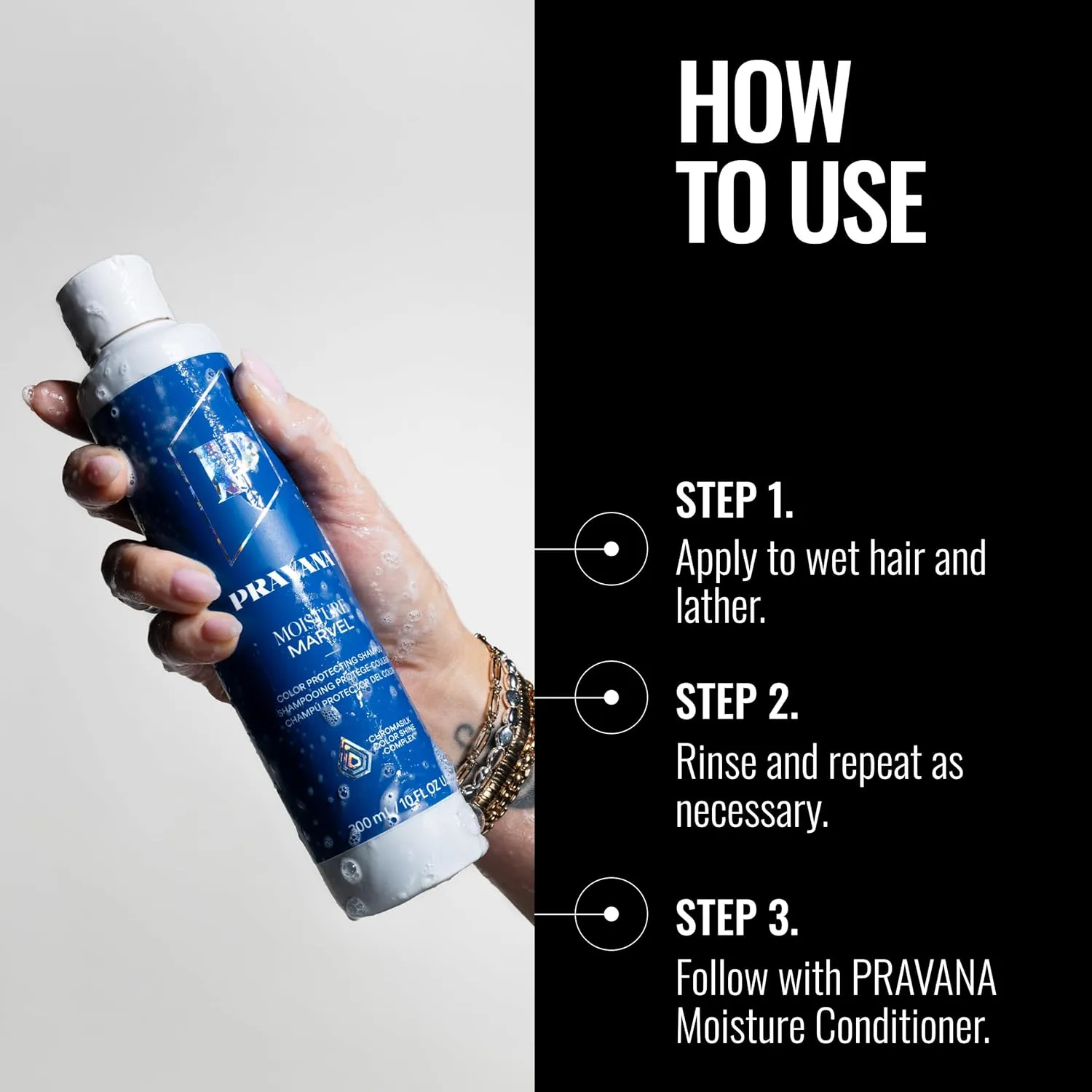 Pravana Moisture Marvel Shampoo | Nourishes, Hydrates, Moisturizes | For Dry, Color Treated Hair | Hyaluronic Acid Formula | Chromasilk Enhances Shine & Protection | Vegan Cruelty-Free | Paraben Free