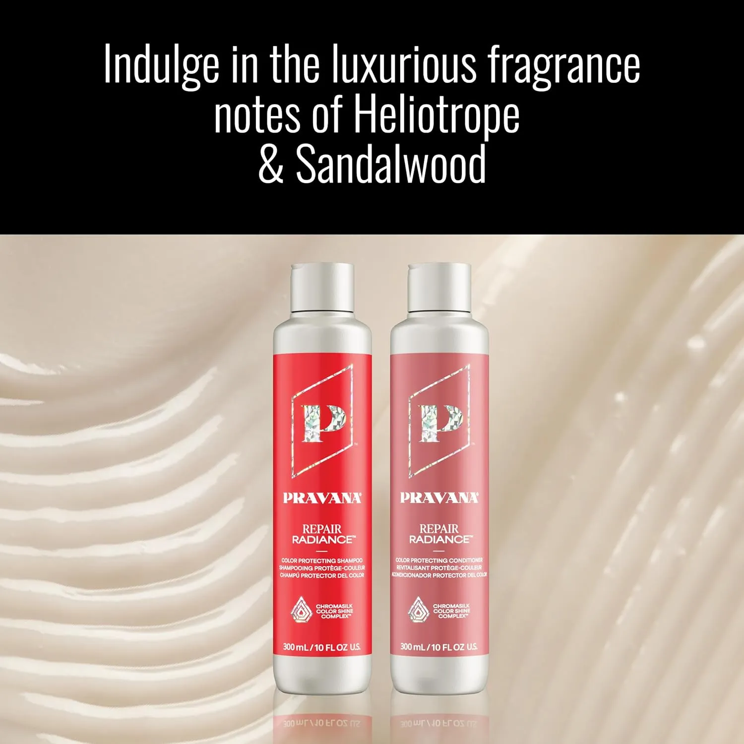Pravana Repair Radiance Shampoo | Strengthens, Protects, Restores | For Damaged, Color Treated Hair | Reduces Breakage & Split Ends | Chromasilk Enhances Shine & Protection | Vegan | Paraben Free