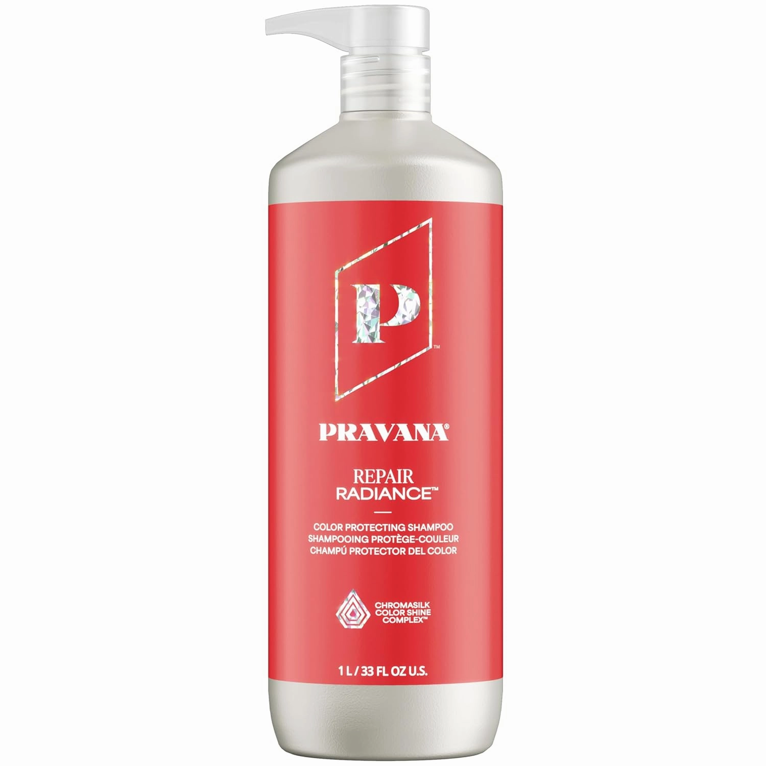 Pravana Repair Radiance Shampoo | Strengthens, Protects, Restores | For Damaged, Color Treated Hair | Reduces Breakage & Split Ends | Chromasilk Enhances Shine & Protection | Vegan | Paraben Free