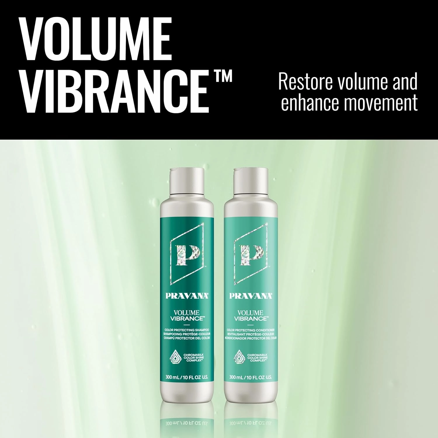 Pravana Volume Vibrance Shampoo | Adds Lightweight Volume, Lift & Fullness | For Fine, Color Treated Hair | Strengthens, Thickens, Reduces Breakage | Chromasilk Enhances Shine & Protection | Vegan