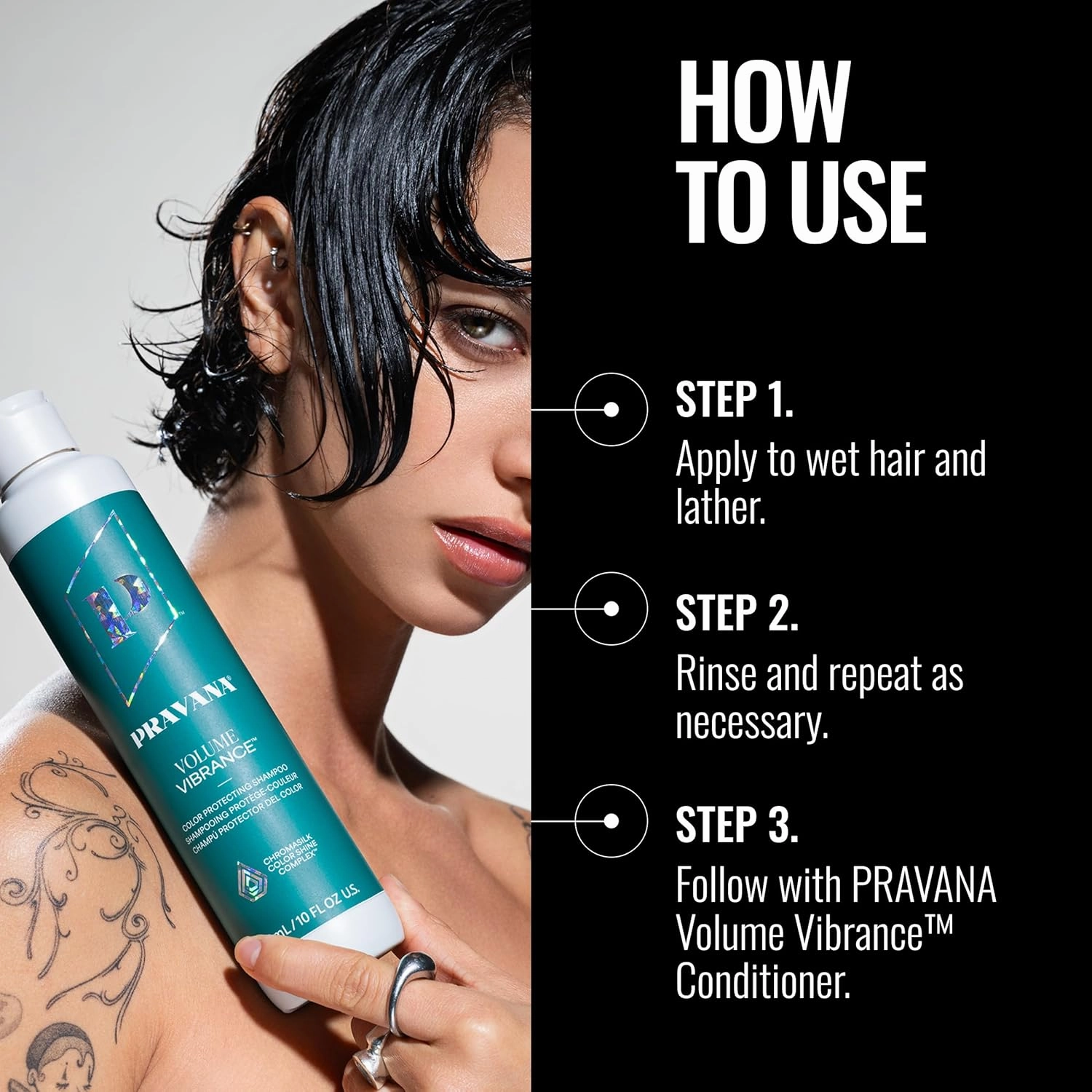 Pravana Volume Vibrance Shampoo | Adds Lightweight Volume, Lift & Fullness | For Fine, Color Treated Hair | Strengthens, Thickens, Reduces Breakage | Chromasilk Enhances Shine & Protection | Vegan