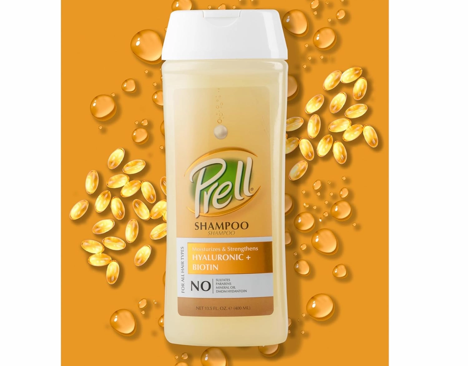 Prell Hyaluronic   Biotin Moisturizes & Strengthens Shampoo for All Hair Types 13.5 fl.oz (Pack of 3)