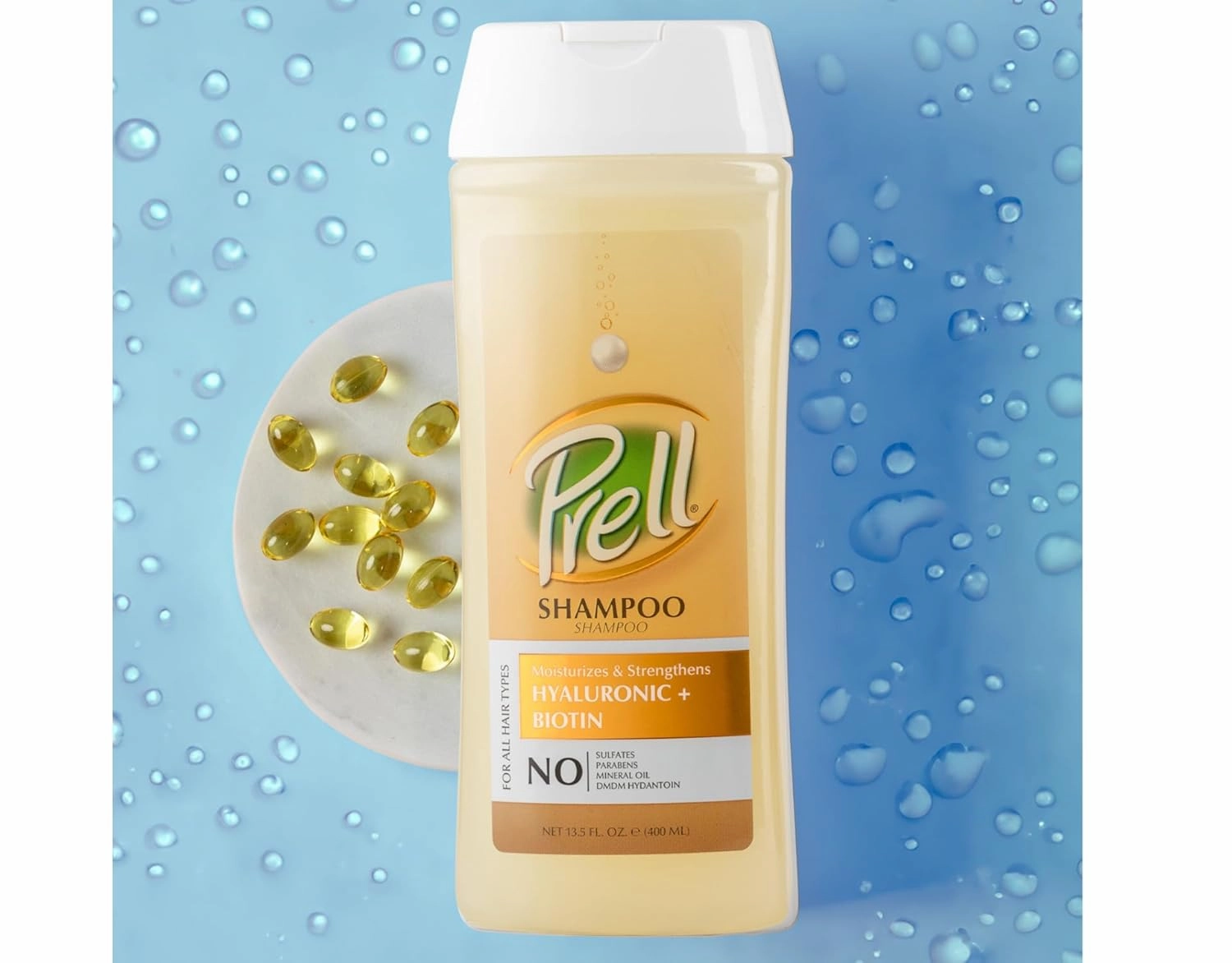 Prell Hyaluronic   Biotin Moisturizes & Strengthens Shampoo for All Hair Types 13.5 fl.oz (Pack of 3)