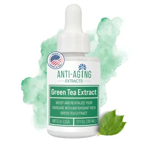Premium Grade Serum Anti-Aging Green Tea Extract – Cosmetic Grade for Skincare, Hair & Scalp Care with USDA Organic Green Tea Leaves - Serum for Face (1 fl oz)