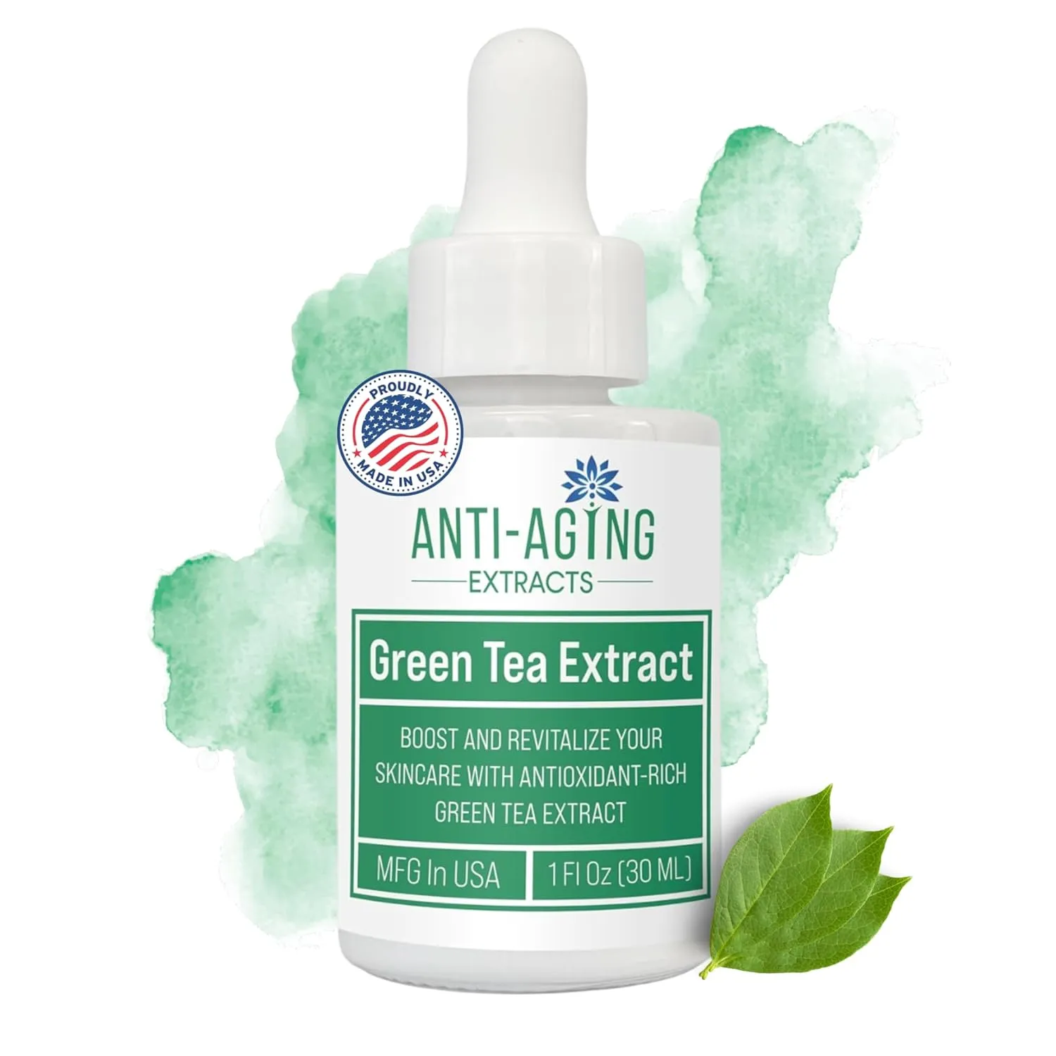 Premium Grade Serum Anti-Aging Green Tea Extract – Cosmetic Grade for Skincare, Hair & Scalp Care with USDA Organic Green Tea Leaves - Serum for Face (1 fl oz)