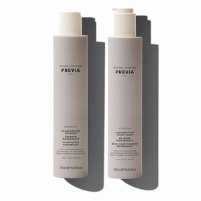 PREVIA Reconstruct Regenerating Anti-Aging Hair Shampoo & Hair Conditioner - Sulfate-Free Hydrating Shampoo & Conditioner Duo for Damaged Scalp & Brittle Strands – Pack of 2 (8.45 oz Each)