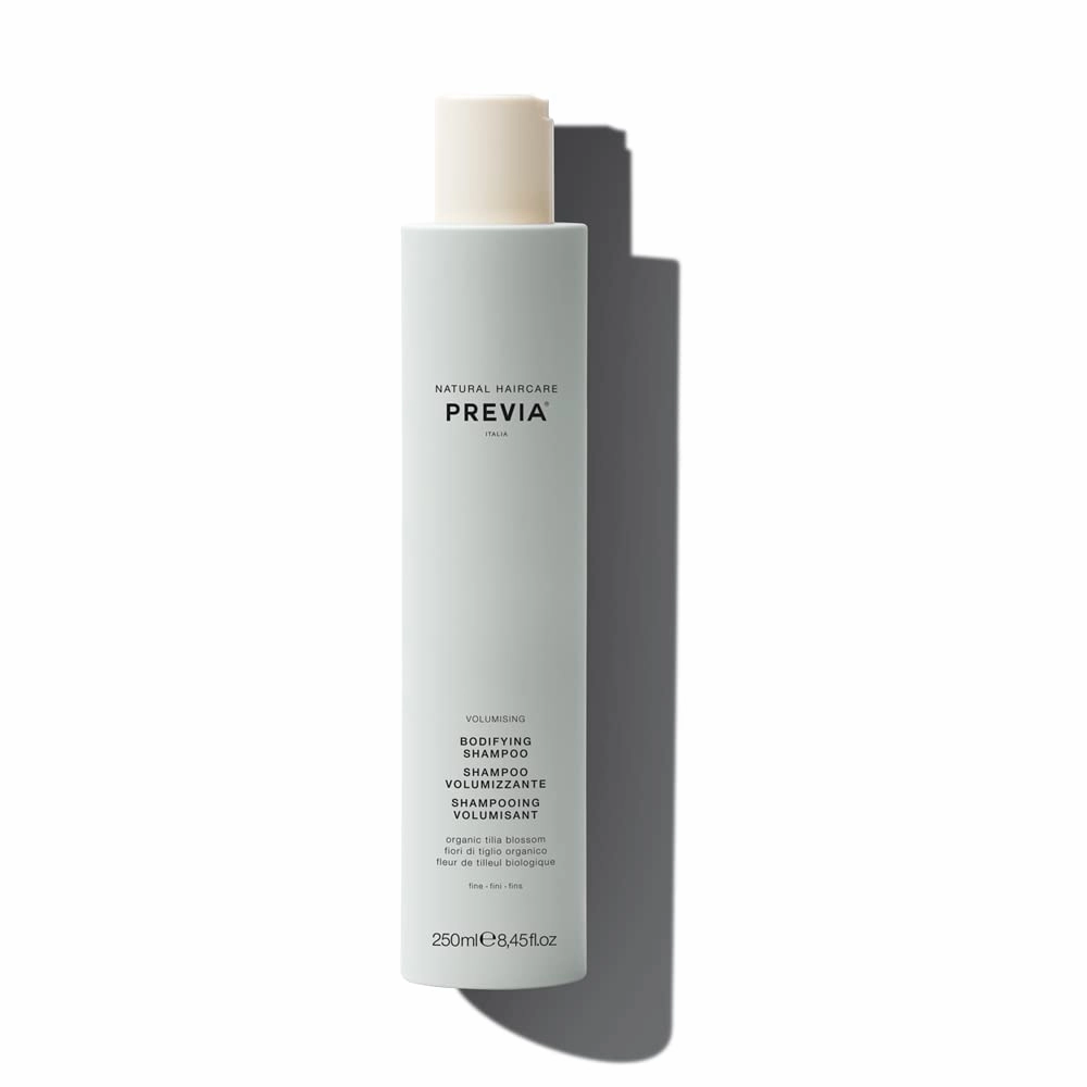 PREVIA Volumizing Bodifying Shampoo Anti-Dandruff Volumizing Shampoo for Fine Thin Hair Natural Formula with Organic Tilia Blossom Vegan Sulfate Free Strengthens Adds Volume & Shine 8.45 oz