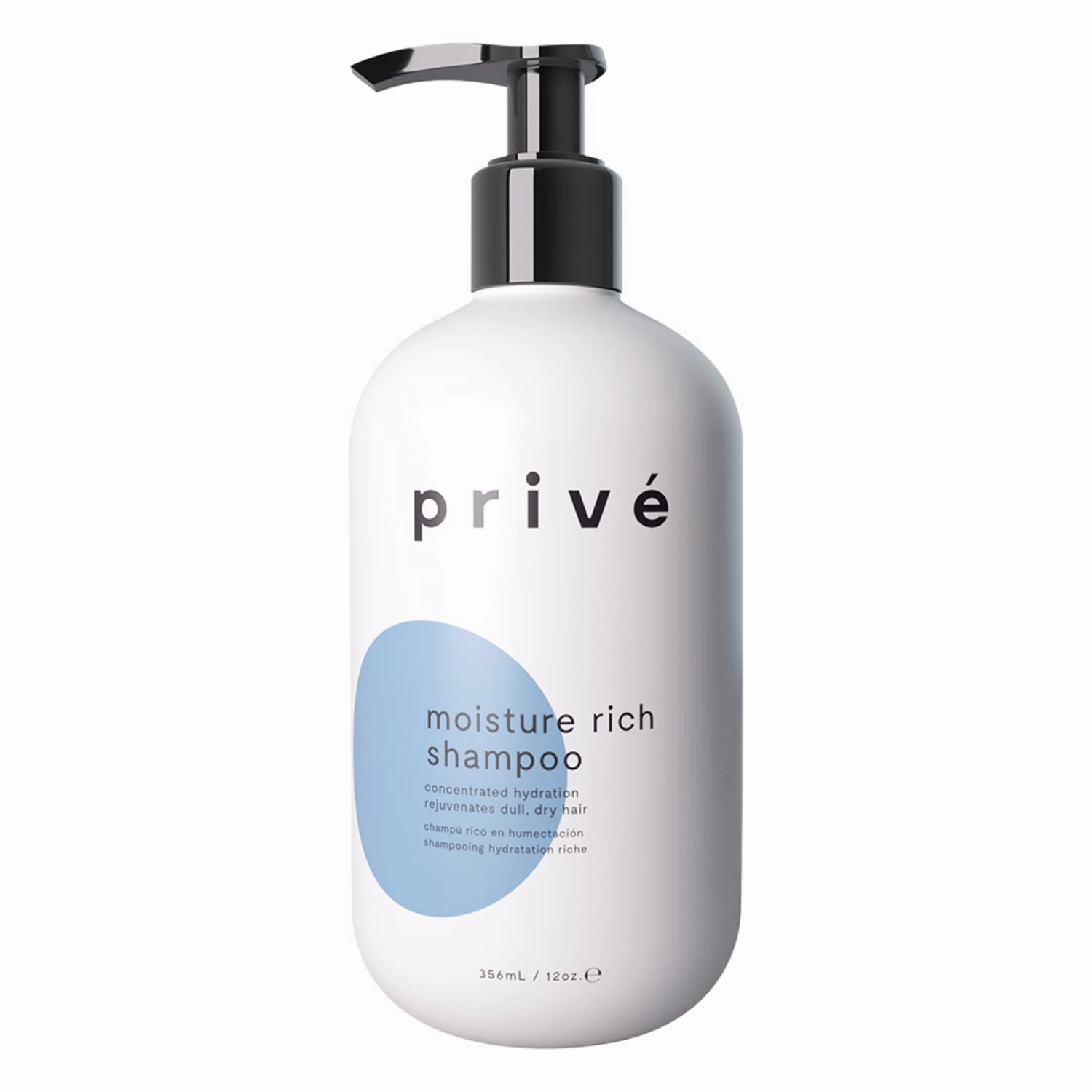 privé moisture rich shampoo nourishes dry hair/smoothes frizz / 355ml /12oz