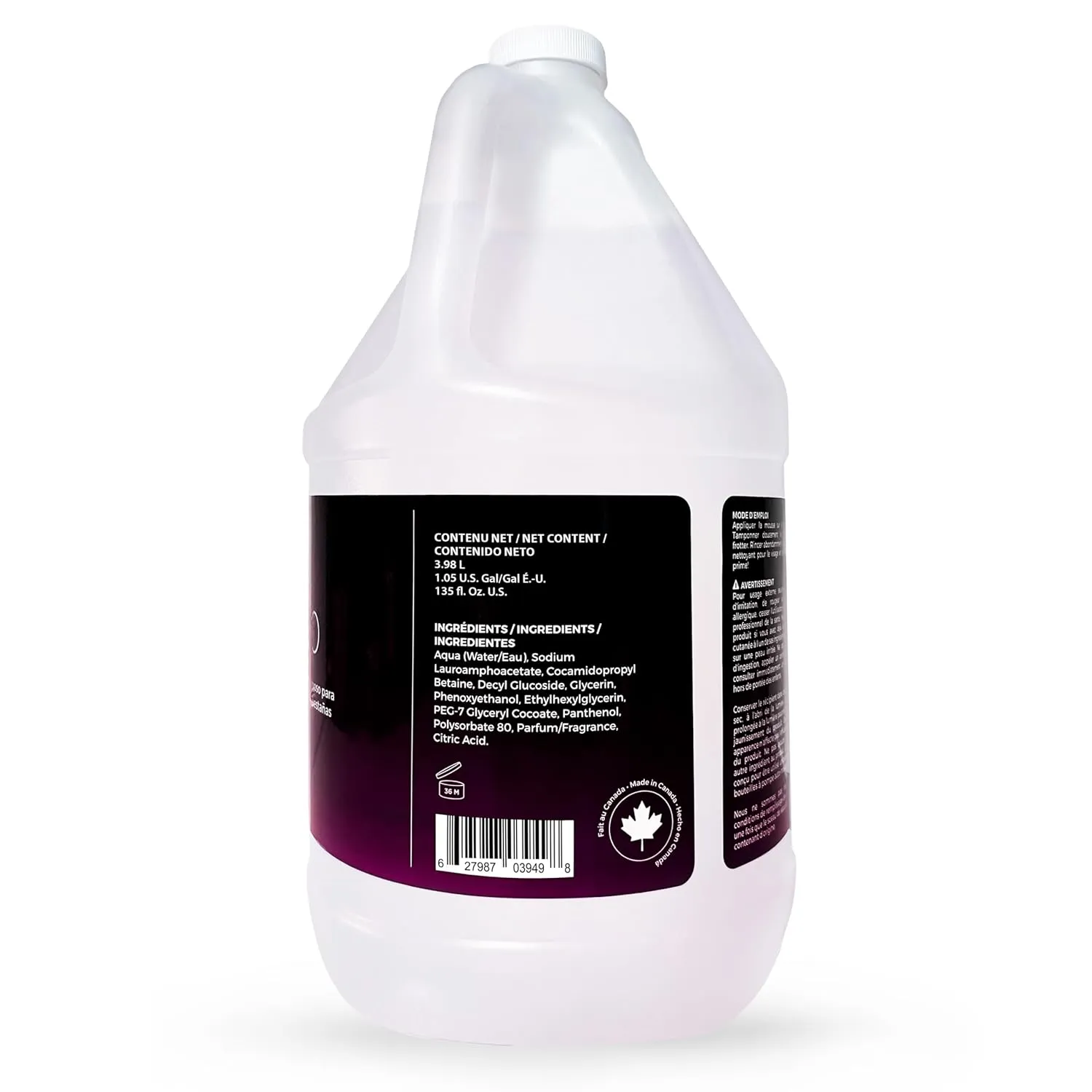 Professional Lash Shampoo for Eyelash Extensions Bulk 3.98L - 1.05 Gallon with 50 Aftercare Cards - Premium Made in America Eyelid Foaming Cleanser - Salon Lash and Brow Wash - Passion Fruit Scent