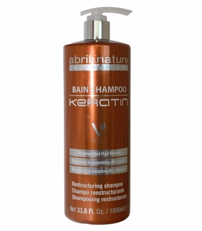 Professional Hairdressing Shampoo Keratin - Repairs and Restructures - For Dull Natural Hair - Ultra-Fast Action - Strengthening Treatment with Keratin - 1000 ml