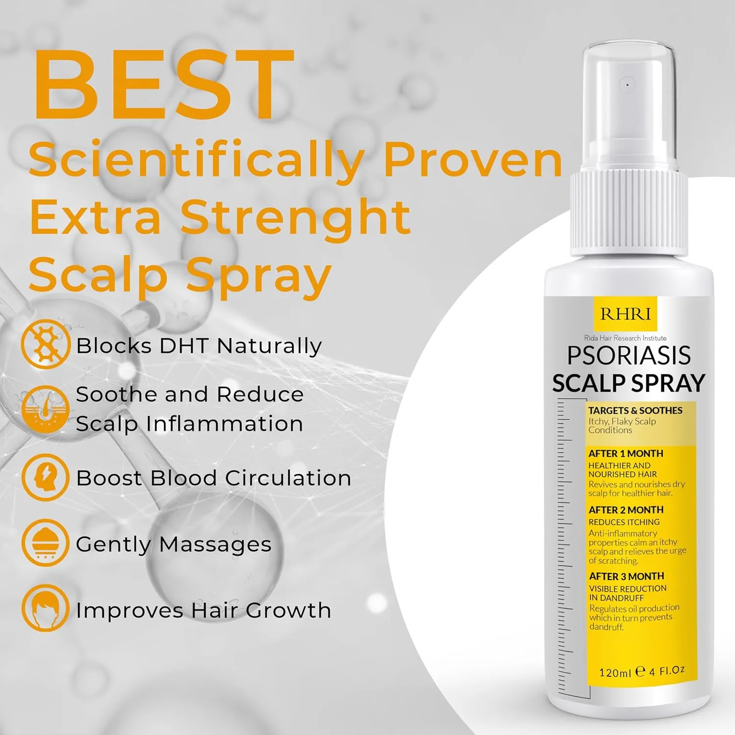 Psoriasis Scalp Spray | Psoriasis and Dandruff Treatment for Scalp Yeast Infections, Psoriasis Flare-Ups & Folliculitis | Antifungal Ringworm Itchy Scalp Spray for Psoriasis, Dryness