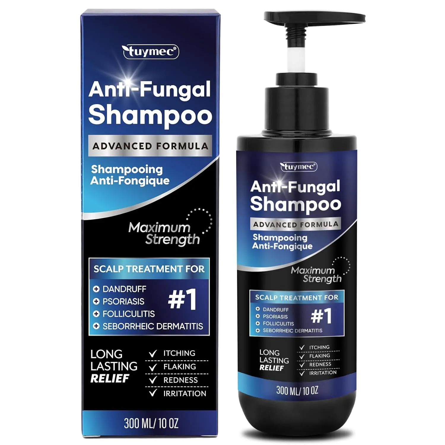 Psoriasis Shampoo, Seborrheic Dermatitis Shampoo, Folliculitis Shampoo, Dandruff Shampoo for Men and Women, Anti-Fungal Shampoo for Dandruff 300ML.