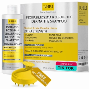 Psoriasis Shampoo for Men & Women with Manuka Honey | Best Itchy Scalp Treatment for Eczema, Seborrheic Dermatitis, Ringworm & Folliculitis Scalp Treatment