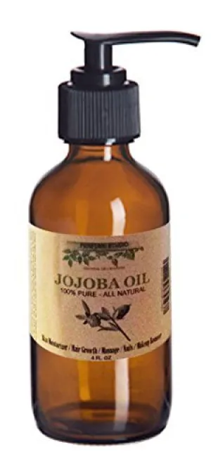Pure Organic Moisturizing Jojoba Oil for Skin, Hair, Massage and Nails (4 Oz Amber Glass Pump Bottle) – Rejuvenating Anti-Aging Oil
