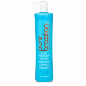 Pure Brazilian Anti-Frizz Daily Shampoo, Salt-Free, Color Safe, with Keratin, Argan Oil & Acai for Prolonged Treatment & Smooth Hair, 33.8 Fl Oz