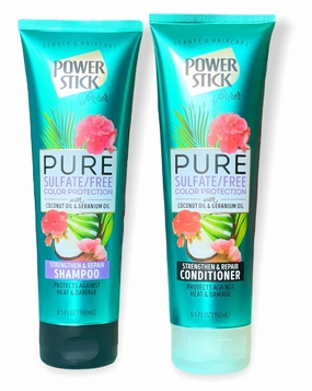 Pure Sulfate Free 6.5oz Color Protection Shampoo & Conditioner with Cocon t Oil & Geranium Oil Detangling Brush