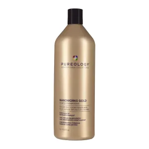 Pureology Nanoworks Gold Shampoo - For Very Dry and Color-Treated Hair, Renews Softness & Shine, Sulfate-Free & Vegan