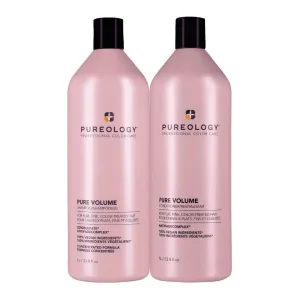 Pureology Pure Volume Shampoo and Conditioner Set - For Flat, Fine and Color-Treated Hair, Sulfate-Free