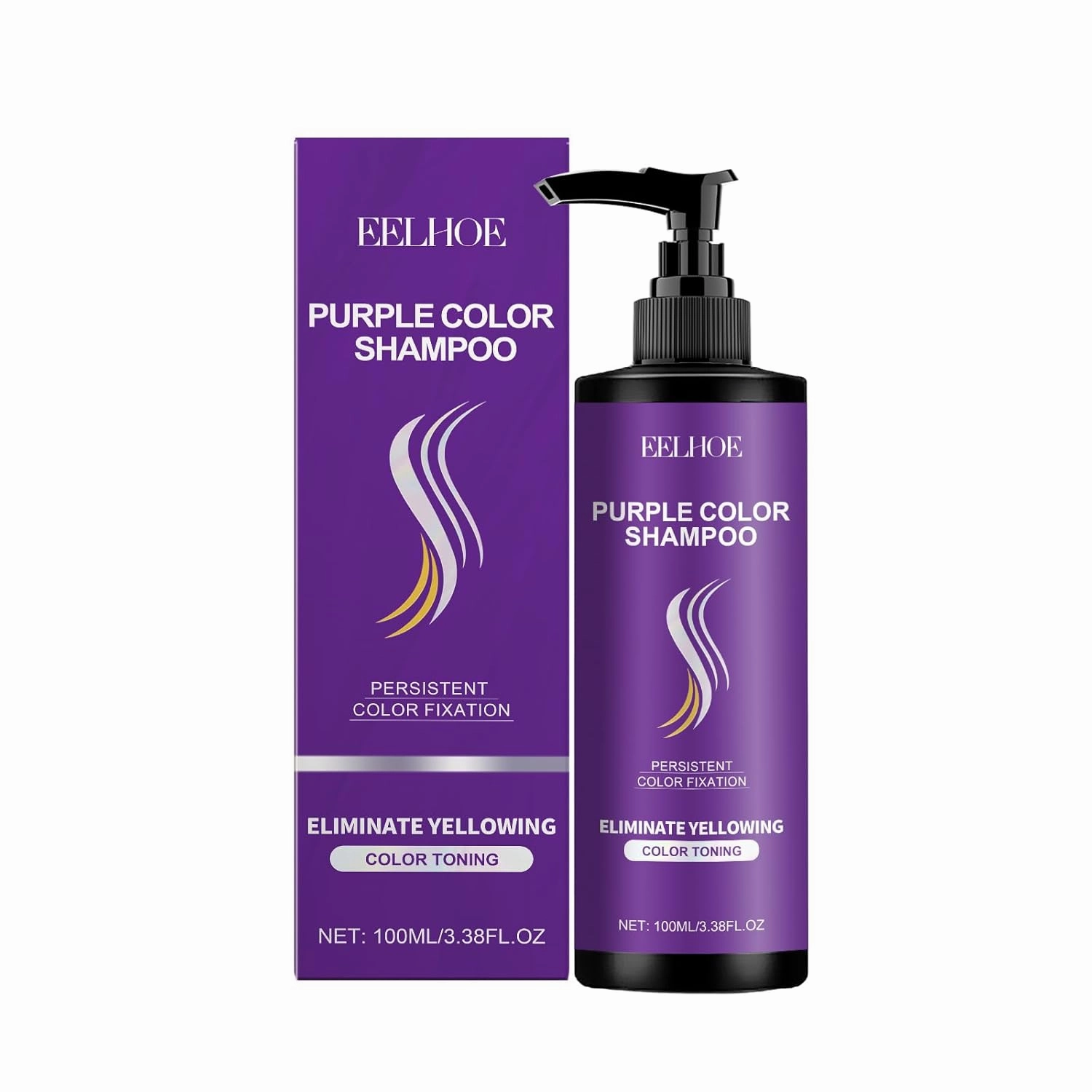 Purple Hair Shampoo, Color Protection, Daily Nourishing Hair Care, 100ml*2