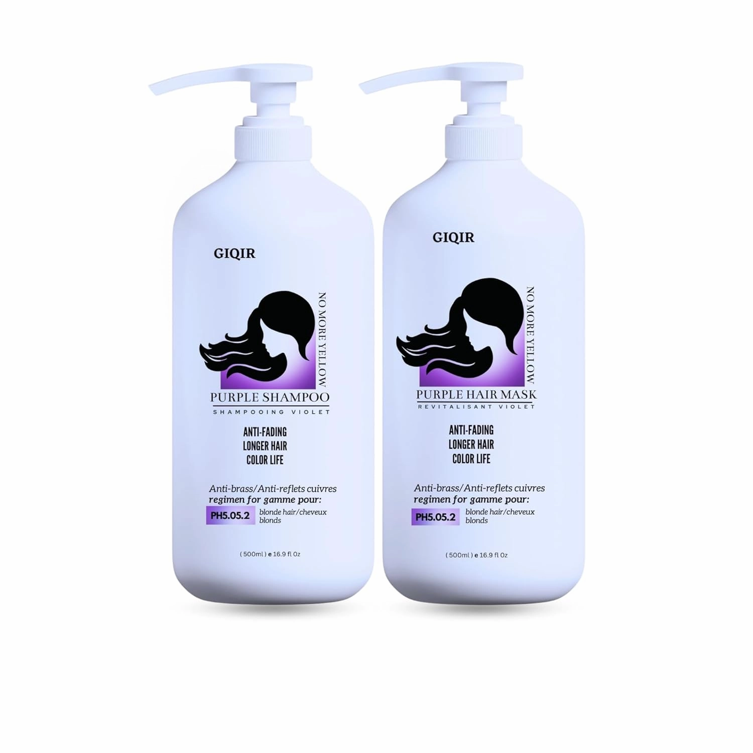 Purple Shampoo and Hair Mask Set, Anti-Fading, Longer Hair Color Life, 16.9 fl oz