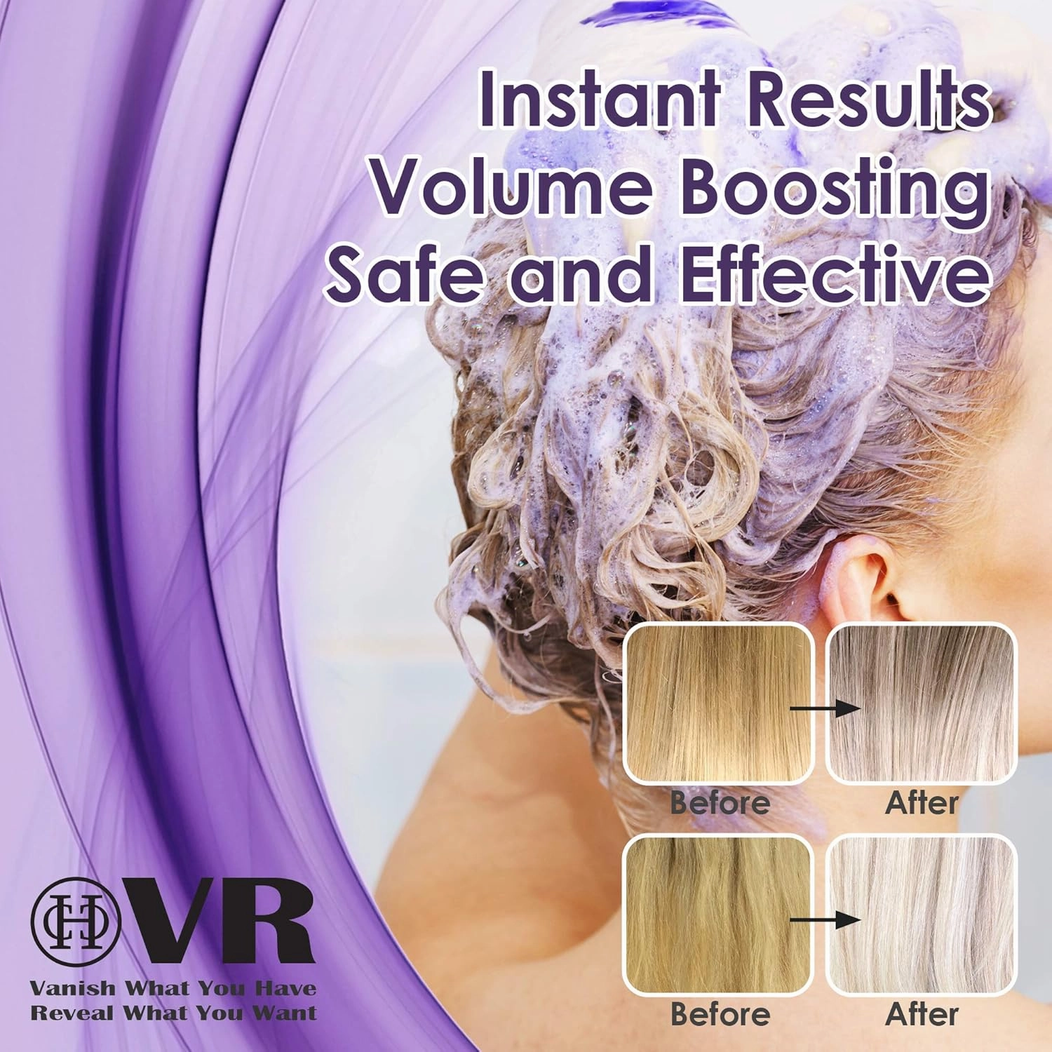 Purple Shampoo for Blonde Lightening Color Treated Hair Silver and Gray Highlighted Hair/Paraben Free/Cruelty Free/Sulfate Free/Safe for Color-Treated Hair 16 oz