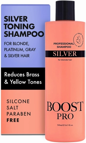 Purple Shampoo for Silver Hair– No Salt or Parabens – Blonde, Dyed & Gray Hair Toner, Removes Yellow & Brassy Tones – Professional Blue Salon Formula – For Women & Men (16.9 fl oz)