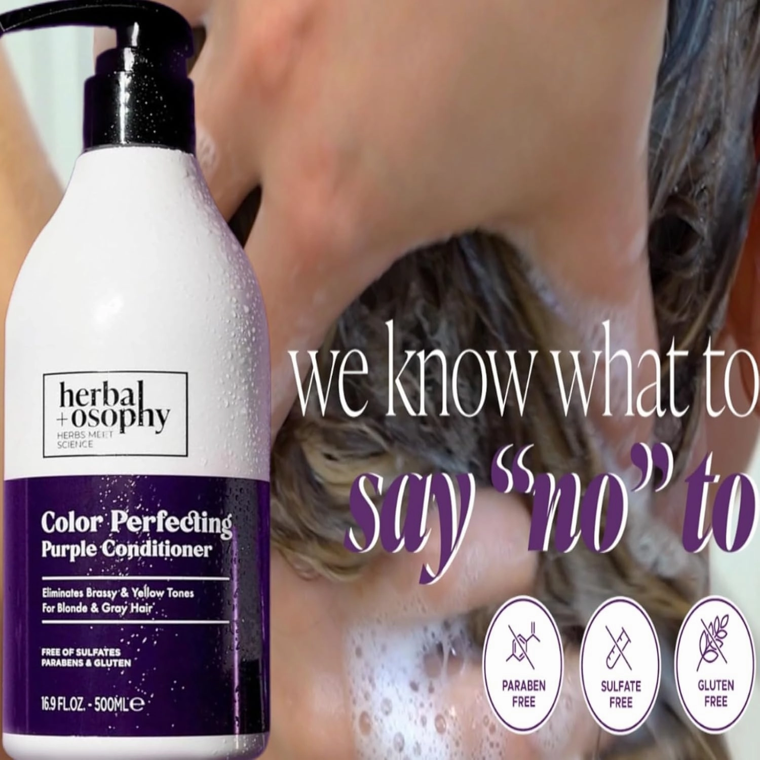 Purple with Cocos Nucifera Oil Shampoo & Conditioner Set, Gluten-free, Sulfate-free, Paraben-free