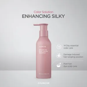 "AYUNCHE Enhancing Silky Color Shampoo, 11.8oz [For Dyed] | No more Tangled and Split Ends | Intensive Care for Damaged Hair | Korean Salon Brand [8-Free Formula]"