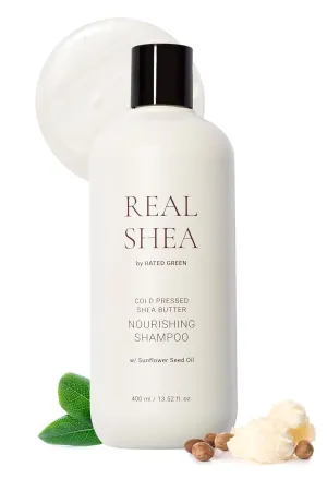 RATED GREEN REAL SHEA Nourishing Shampoo | Sunflower Oil-Infused, Moisturizing Shampoo for Dry, Damaged Hair | Preservative & Chemical Free | Moist-Boosting 13.52 Fl Oz