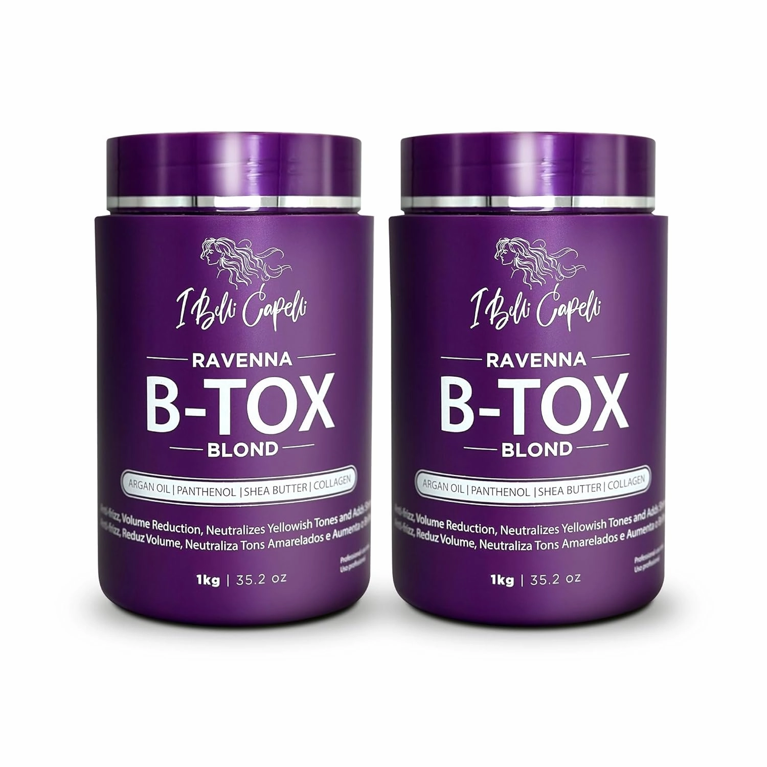 Ravenna Hair B-tox Treatment for Blond Hair, Formaldehyde-Free- Cirugia Capilar Para el Cabello- Anti-Frizz, Smoothing- 35.2 oz(1kg), 2 units