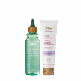 Raw Sugar Hair Care & Styling Kit - Rosemary   Apple Cider Vinegar Rinse & Not So Dry Shampoo, Formulated without Sulfates   Parabens, Cruelty Free & Vegan