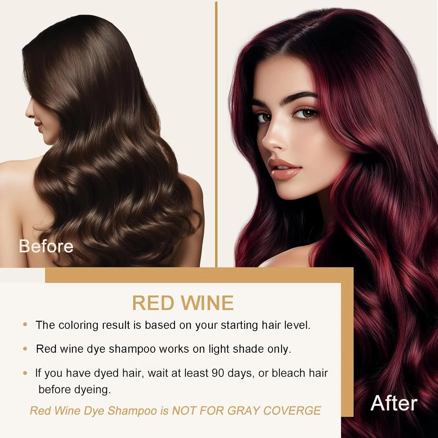 Red Hair Dye Shampoo 3 in 1, Hair Color Shampoo for Women Men, Long Lasting Red Hair Dye, Champu Para Pintar el Cabello, Works in Minutes, Easy to Use, 16.90 Fl Oz