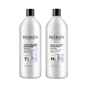 Redken Acidic Bonding Concentrate Shampoo & Conditioner Set For Damaged and All Hair Types - Repair and Strengthen Weak Hair Bonds With Citric Acid