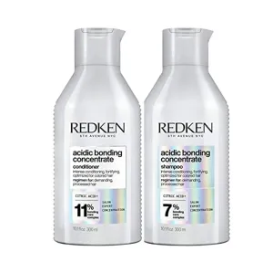 Redken Acidic Bonding Concentrate Shampoo & Conditioner Set For Damaged and All Hair Types - Repair and Strengthen Weak Hair Bonds With Citric Acid