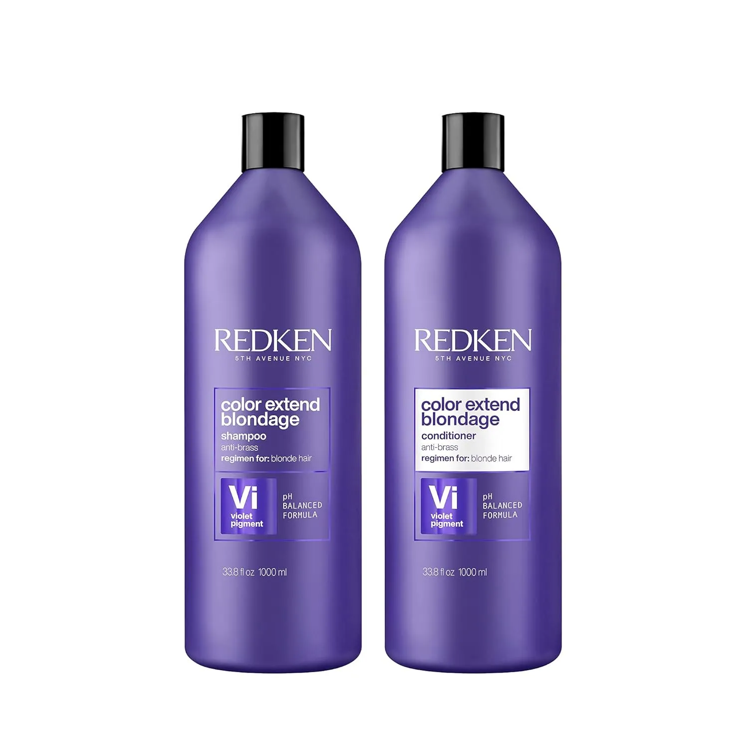 Redken Blondage Color Depositing Purple Shampoo and Conditioner Set For Blonde & Highlighted Hair - Neutralizes Brass & Moisturizes Hair With Pure Violet Pigments