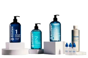 Regenix Starter Kit for Thinning Hair and Dry Scalp | Moisture Balance Shampoo, Deep Follicle Cleanser, Scalp Protectant, Personalized Treatments | Natural Hair and Scalp Care System