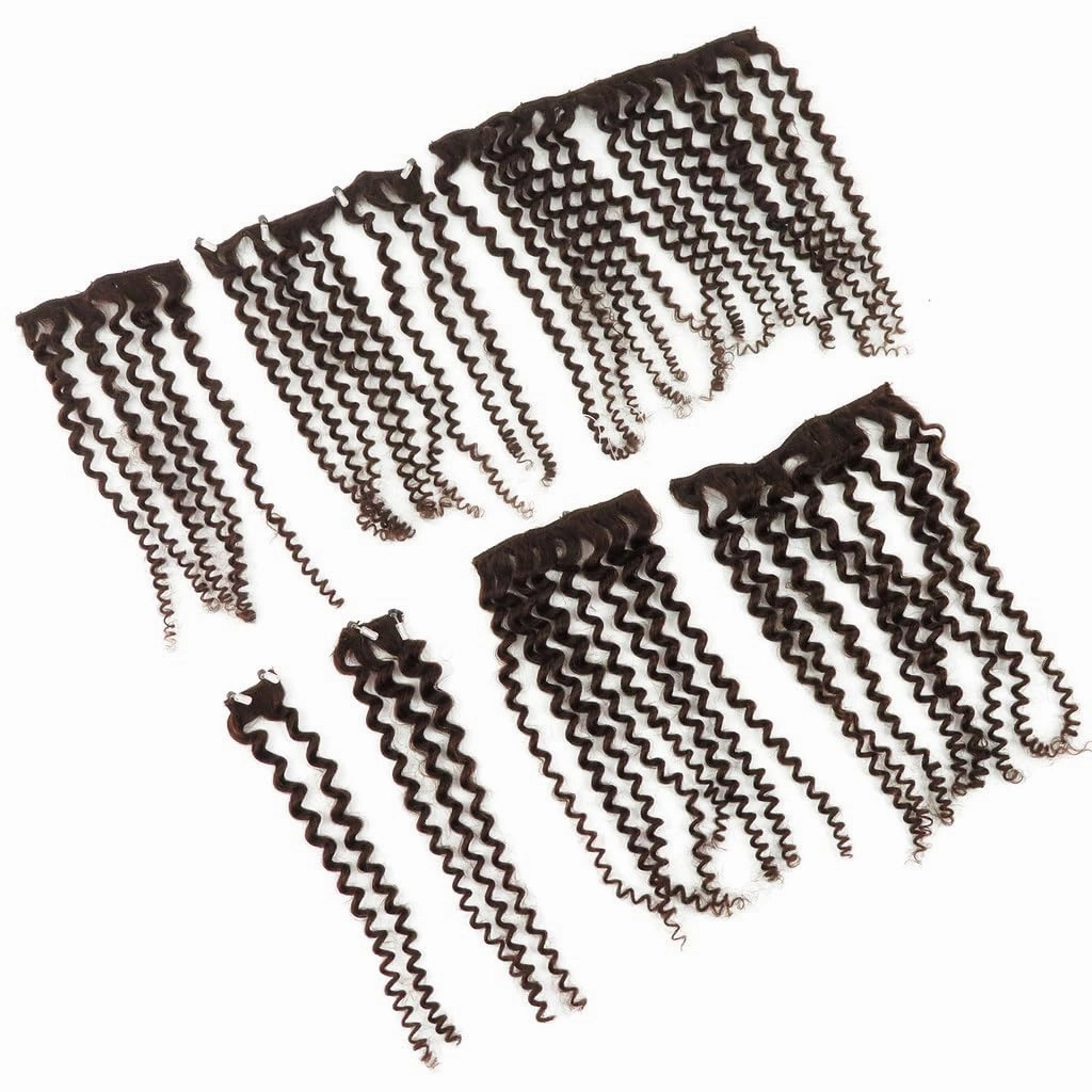 Remeehi 10"-16" One Step Weft Invisible Wire Hair Extensions Mirco Loop Human Hair Extensions Clip in Hair Extensions 7 Pieces Curly Wave 60g for Thinning or Fine Hair 16 inch 613# Blonde