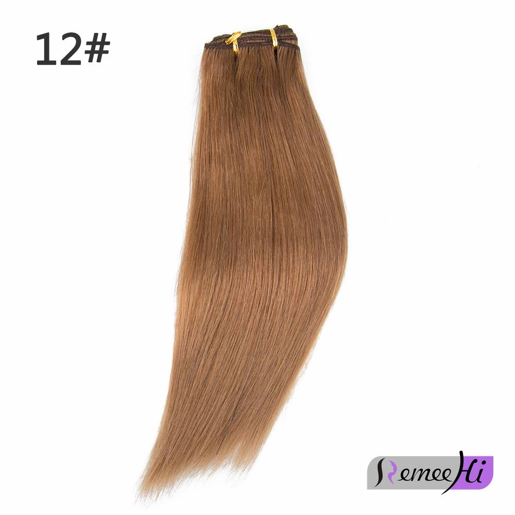 RemeeHi 8" Clip on Jerry Curly Hair Bangs Extension 23g Afro Fluffy Clip in Topper 100% Human Hair Front Fringe Hair Pieces 12# Light brown