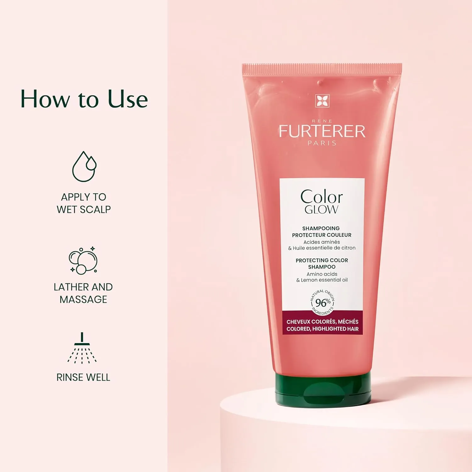 Rene Furterer Color Glow Protecting Color Shampoo - Amino Acids & Lemon Essential Oil