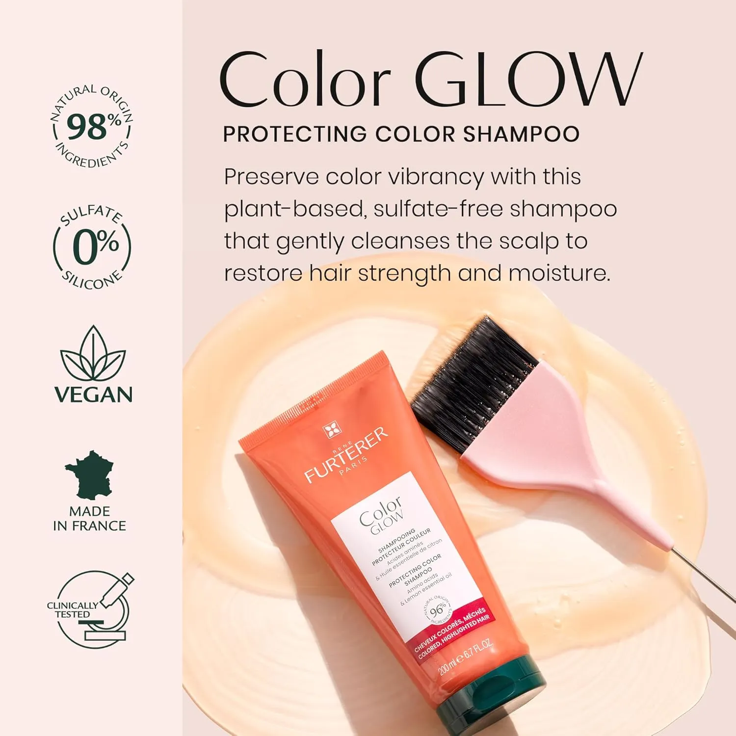 Rene Furterer Color Glow Protecting Color Shampoo - Amino Acids & Lemon Essential Oil