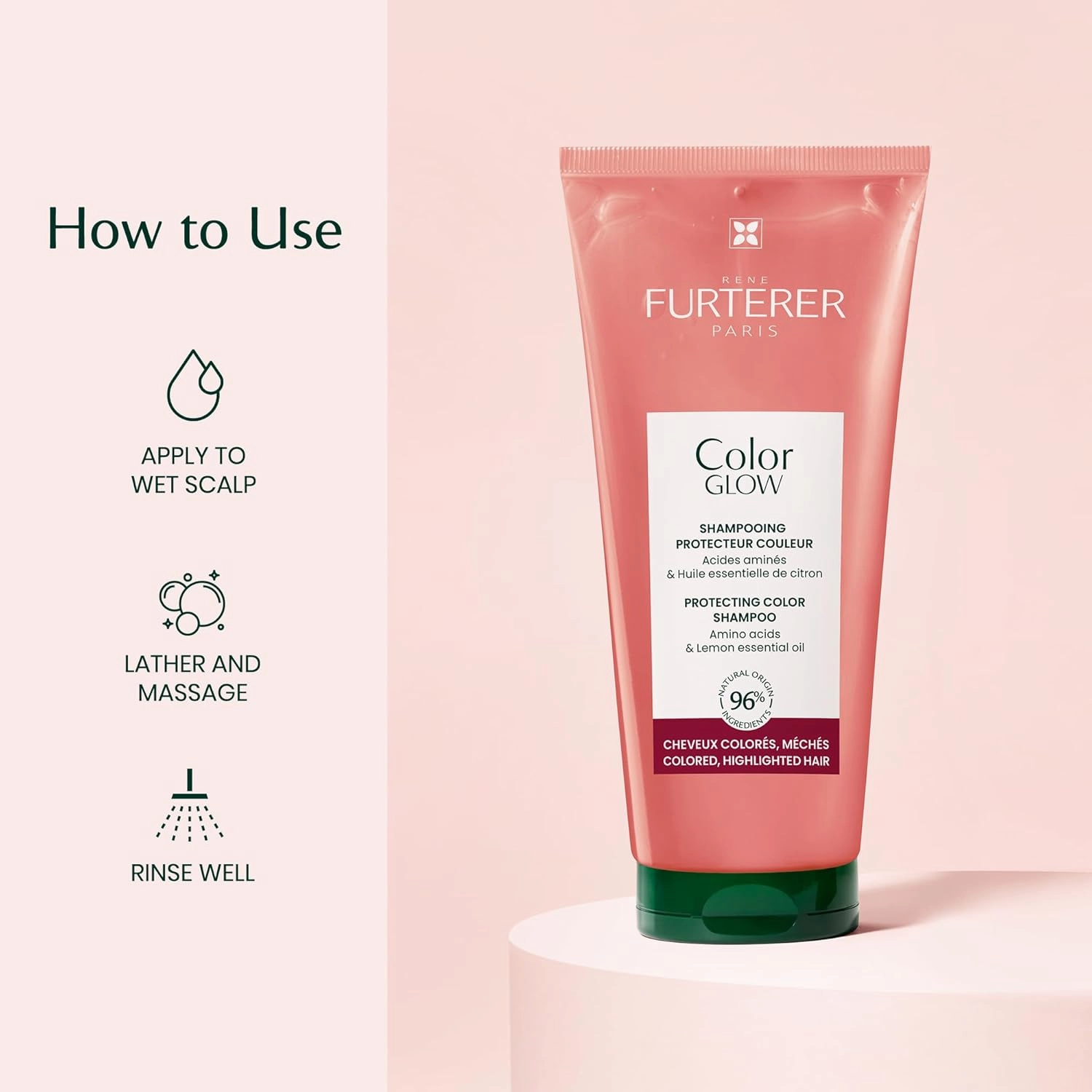 Rene Furterer Color Glow Protecting Color Shampoo - Amino Acids & Lemon Essential Oil